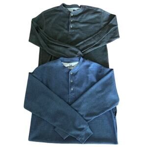 Alpine Lakes Men's Thermal Henley Shirt Bundle – Size Small – Navy & Charcoal